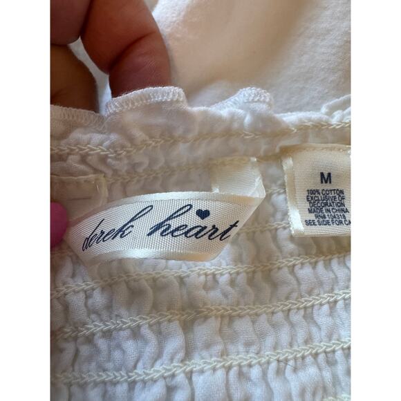 VTG 00s Derek Heart Womens White Babydoll Dress Sz M Y2K Boho Festival Retro - Picture 7 of 10